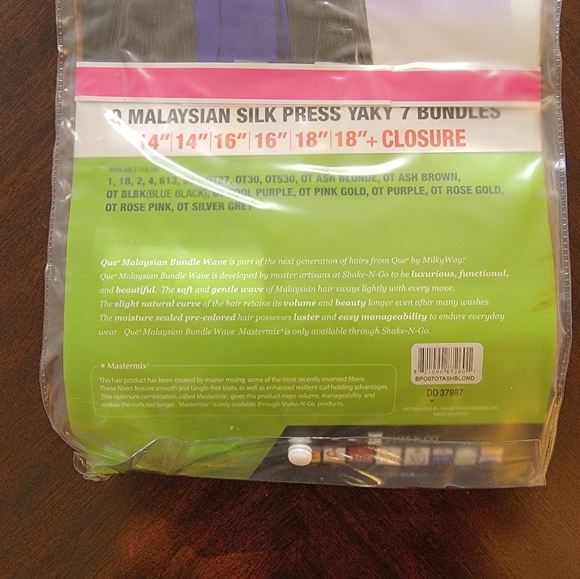 Que Mastermix Malaysian Silk Press Yaki 7PCS - Color: OT ASH BLOND - Picture 9 of 10